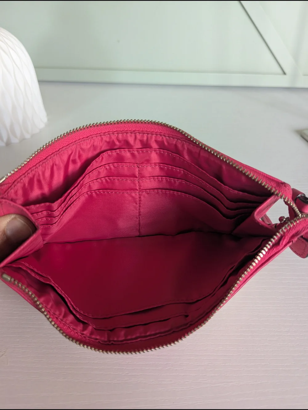 Coach Pink Signature Canvas Wristlet